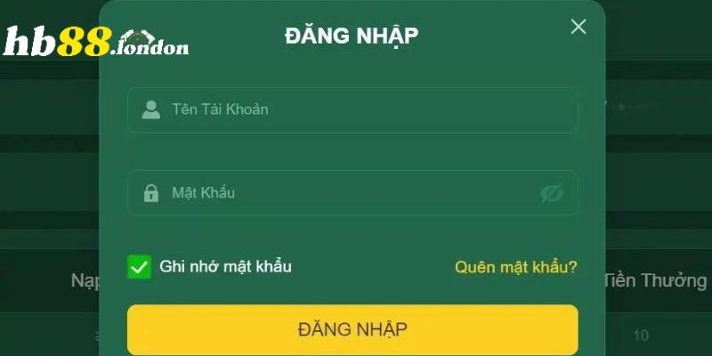 Thao tác đăng nhập HB88 khá dễ dàng